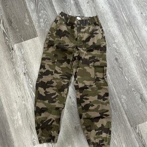 Garage Kids' Green Camouflage Cargo Pants